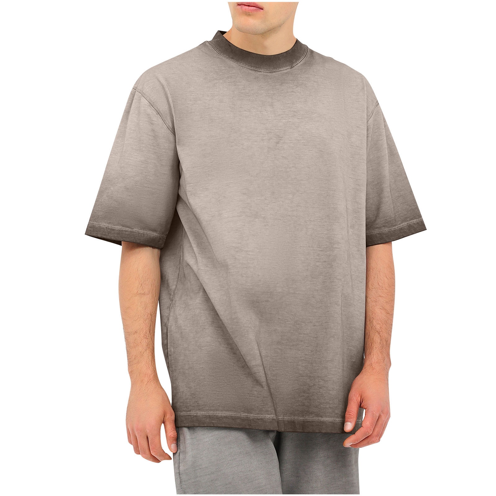 Wyobmus Men's Cotton T-Shirts Washed Cotton Retro Distressed