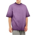 thumbnail image 1 of Wyobmus Men's Cotton T-Shirts Washed Cotton Retro Distressed T-Shirt Casual Loose Short Sleeve Crew Neck Streetwear Tee Tops Purple, 1 of 9