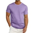 thumbnail image 1 of Wyobmus Men's Crew Neck T-Shirts Breathable Moisture Wicking Sport Shirt Lightweight Soft Home Wear Tops With Odor Control Solid Color T-Shirt S-2Xl B-Purple, 1 of 6