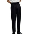 thumbnail image 1 of Wyobmus Men's Dress Pants Solid Hidden Expandable Waist Pleat Front Trousers High Waist Straight Leg Suit Pants B-Black, 1 of 3