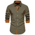 thumbnail image 1 of Wyobmus Men's Dress Shirt Long Sleeve Casual Button Down Shirts Business Regular Fit Turndown Collar Shirts Olive Green, 1 of 1