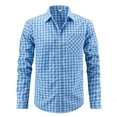 thumbnail image 1 of Wyobmus Men's Dress Shirt Regular Fit Stretch Long Sleeve Cotton Blend Business Shirts Wrinkle-Free Casual Button-Down Work Wedding Shirts with Front Pocket E-Blue, 1 of 5