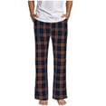 thumbnail image 1 of Wyobmus Men's Flannel Lounge Pants Loose Plaid Pants Casual Straight Drape Wide Leg Drawstring Pants Orange, 1 of 1