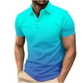 thumbnail image 1 of Wyobmus Men's Gradient Shirts Short Sleeve Casual Moisture Wicking Collared Shirt Lightweight Work Shirts With 3 Buttons N-Multicolor, 1 of 5
