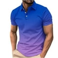 thumbnail image 1 of Wyobmus Men's Gradient Shirts Short Sleeve Casual Moisture Wicking Collared Shirt Lightweight Work Shirts With 3 Buttons V-Multicolor, 1 of 5