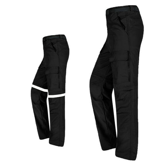 Wyobmus Men's Hiking Pants Zip Off Detachable Leg Cargo Pants Quick Dry Lightweight Travel Camping Fishing Cargo Outdoor Pants Black