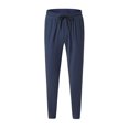 thumbnail image 1 of Wyobmus Men's Joggers Pants With Zipper Pocket In Back Waist Stretch Tapered Sweatpants Loose Drawstring Athletic Pants E-Navy, 1 of 4