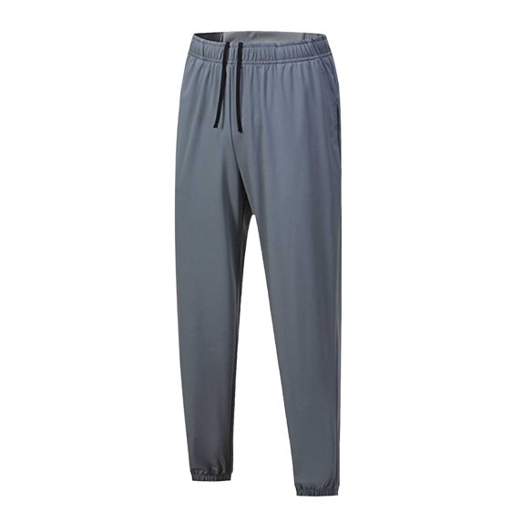 Wyobmus Men's Joggers Pants With Zipper Pocket In Back Waist Stretch Tapered Sweatpants Loose Drawstring Athletic Pants F-Gray