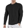 thumbnail image 1 of Wyobmus Men's Long Sleeve Quick Dry Active T-Shirt Casual Crewneck Gym Training Shirts Lightweight High Stretch Top Black, 1 of 7