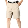 thumbnail image 1 of Wyobmus Men's Loose Fit Dress Shorts Flat Front 4-Way Stretch Chino Short Loose Fit Expandable Waist Business Short Beige, 1 of 3