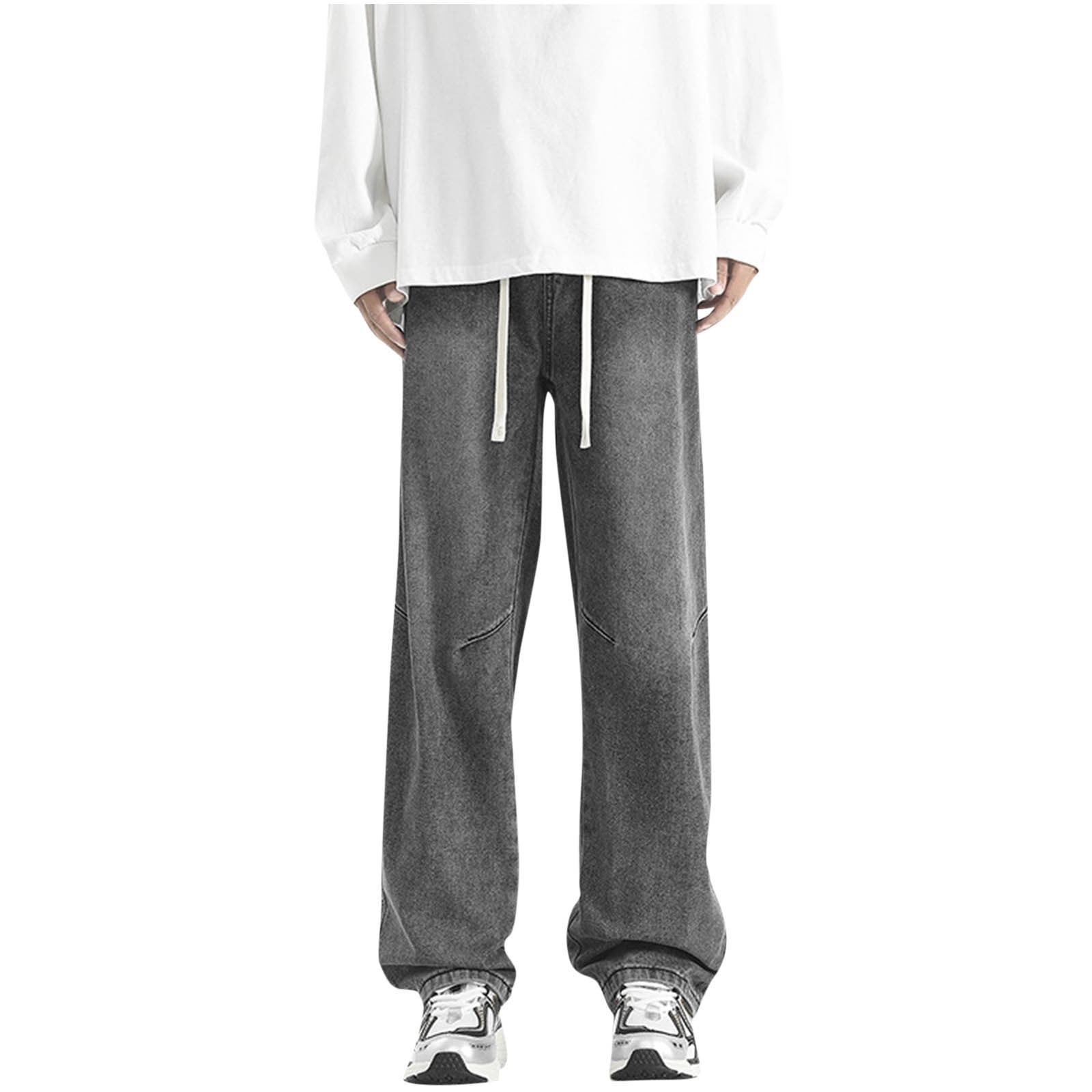 Men’s Retro Wide-Leg Pants – Casual Loose Fit, Minimalist Style Trousers