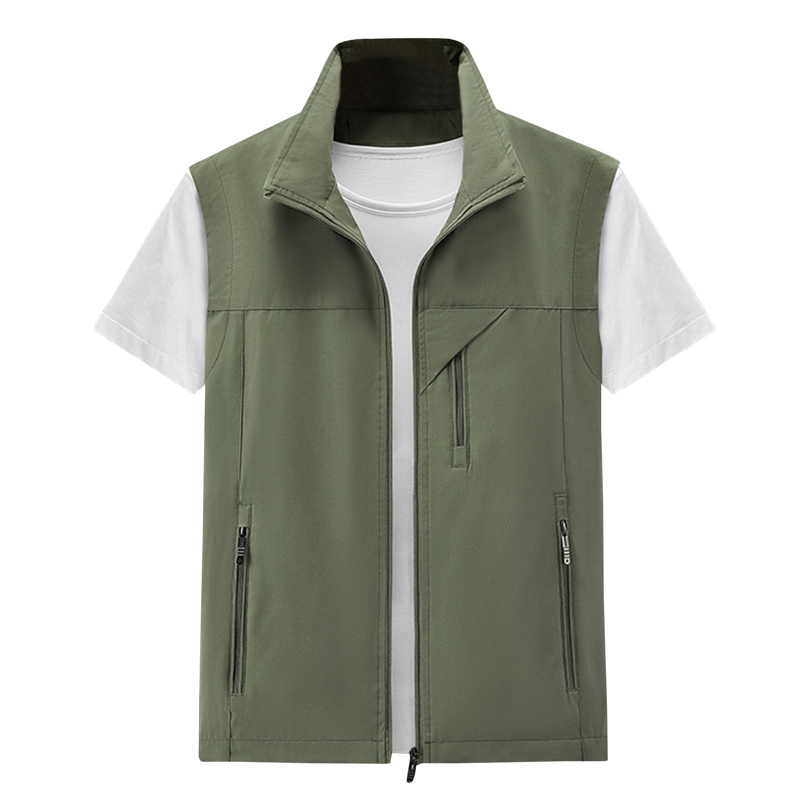JNGSA Men's Outdoor Cargo Vest with Multi-Pocket Quick