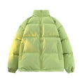 thumbnail image 1 of Wyobmus Men's Oversized Padded Jacket Fashion Solid Color Stand Collar Warm Bread Coat Long Sleeves Hoodless Zipper Casual Coat Green, 1 of 5