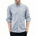 thumbnail image 1 of Wyobmus Men's Oxford Shirt Solid Casual Button Down Flip Collar Shirts Long Sleeve Dress Shirts With Pocket M-5XL Gray, 1 of 4