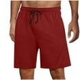 thumbnail image 1 of Wyobmus Men's Pajama Bottoms Summer Soft Solid Shorts Lightweight Elastic Waist Drawstring Sleep Lounge Pj Shorts Red, 1 of 6