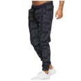 thumbnail image 1 of Wyobmus Men's Plaid Athletic Pants Checkered Sweatpants Casual Drawstring Waist Ankle Binding Sweat Pants Dark Gray, 1 of 4