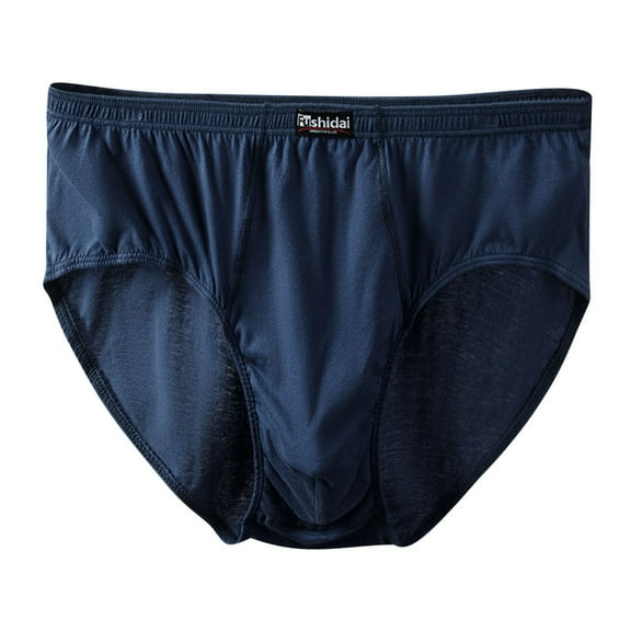 Wyobmus Men's Plus Size Boxer Briefs Moisture-Wicking Underwear Elastic Waist Roomy Briefs Cotton No Ride-Up Underwear for Men A-Blue