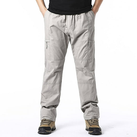 Wyobmus Men's Plus Size Cargo Pants Lightweight Water Resistant Quick Dry Outdoor Breathable Fishing Pants Multi Pockets L-6XL Gray