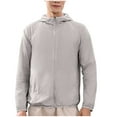 thumbnail image 1 of Wyobmus Men's Plus Size Upf 50+ Hoodie Shirts Long Sleeve Full Zip Up Sun Protection Fishing Cadigan Shirt Lightweight Quick Dry Uv Spf Hiking Hoodies S-5XL Gray, 1 of 5