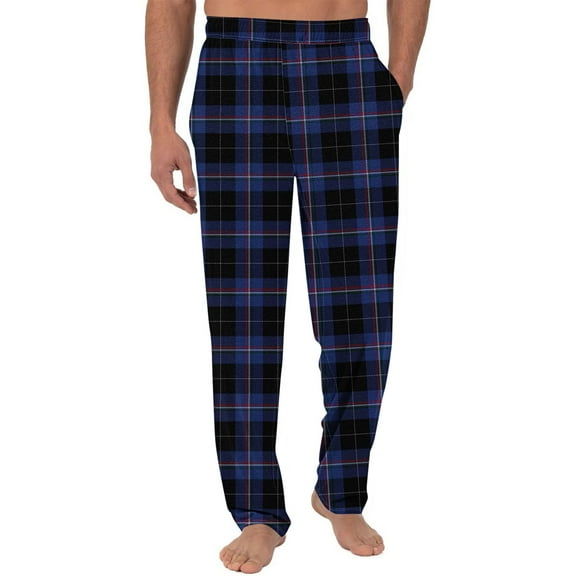 Wyobmus Men's Regular Fit Pajama Pants Lightweight Flannel Plaid Pajama Pants Loungewear Sleepwear Bottom Pants With Pocket Drawstring A-Multicolor