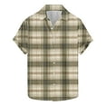 thumbnail image 1 of Wyobmus Men's Regular Fit Shirt Checkered Shirt Casual Button Down Short Sleeve Turndown Collar Blouse Size S-3XL G-Olive Green, 1 of 5