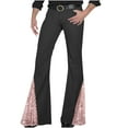 thumbnail image 1 of Wyobmus Men's Sequin Flared Pants Vintage 60S 70S Twill Bell Bottom Pants Stretch Fit Classic Comfort Dancing Party Pants Pink, 1 of 5