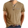 thumbnail image 1 of Wyobmus Men's Shirts Lapeled Collar Buttons Up Shirt Quick Dry Performance Short Sleeve Work Shirts B-Khaki, 1 of 8