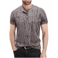 thumbnail image 1 of Wyobmus Men's Short Sleeve T-Shirts Buttons Up Pullover Quick Dry Knit Collared Casual Shirts Coffee, 1 of 6