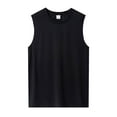 thumbnail image 1 of Wyobmus Men's Sleeveless Muscle Shirts Quick Dry Undershirt Vest Loose Lightweight Round Neck Gym Workout T Shirt Black, 1 of 4