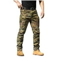 thumbnail image 1 of Wyobmus Men's Slim Fit Cargo Pants Flex Ripstop Camo Tactical Pants Lightweight Windproof Hiking Work Pants B-Olive Green, 1 of 6