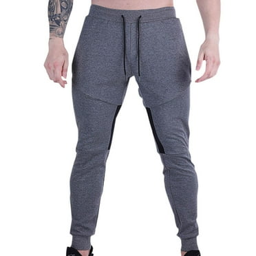 Wyobmus Men's Slim Fit Sweatpants Casual Solid Color Elastic Waist Workout Gym Joggers Pants for Men Running Jogging Pants A-Dark Gray