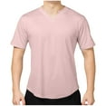 thumbnail image 1 of Wyobmus Men's Sport Shirt Short Sleeve Workout Quick Dry T-Shirts Casual Solid Running Gym V Neck T-Shirts Pink, 1 of 8