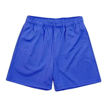 Wyobmus Men's Sport Shorts Solid Color Fitness Training Breathable Holiday Mesh Beach Shorts Pockets Cropped Pants A-Black
