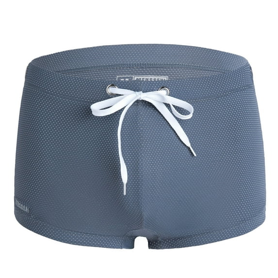 Wyobmus Men's Square Leg Swim Briefs Solid Color Low Waist Swimsuit Athletic Swimwear Bathing Suit Swimming Trunks Gray