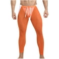 thumbnail image 1 of Wyobmus Men's Stretch Slim Leggings Skinny Yoga Pants Mesh Breathable Tights Orange, 1 of 3