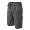 thumbnail image 1 of Wyobmus Men's Summer Cargo Shorts Quick Dry Lightweight Casual Shorts Outdoor Breathable Workout Cycling Hiking Biker Short Dark Gray, 1 of 5