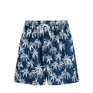 Wyobmus Men's Swim Trunks Summer Cool Quick Dry Board Shorts Bathing Suit Swimsuits Elastic Waist Beach Shorts Without Pockets A-Navy