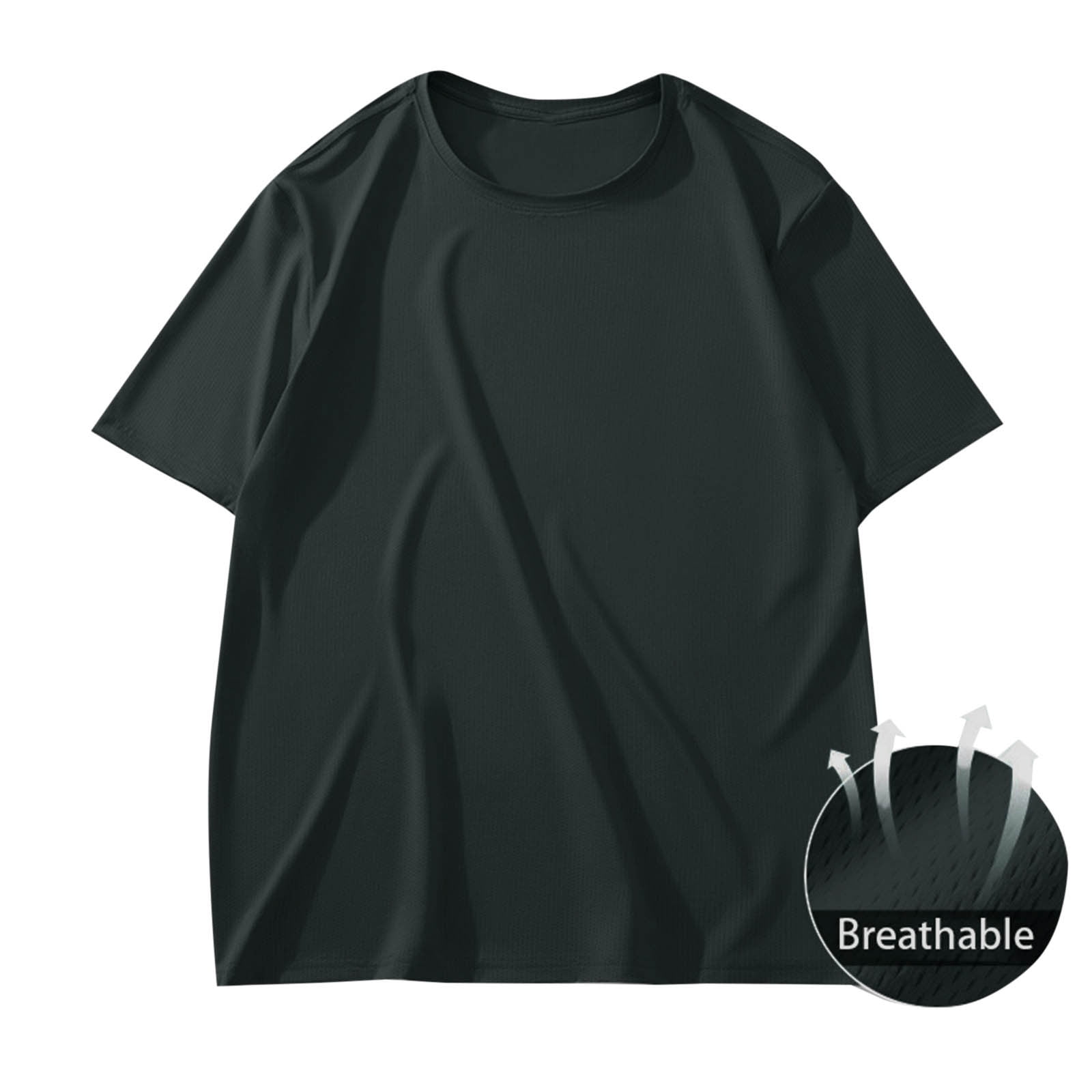Wyobmus Men's T-Shirts Plus Size Crewneck Lightweight Loose Fit Half ...