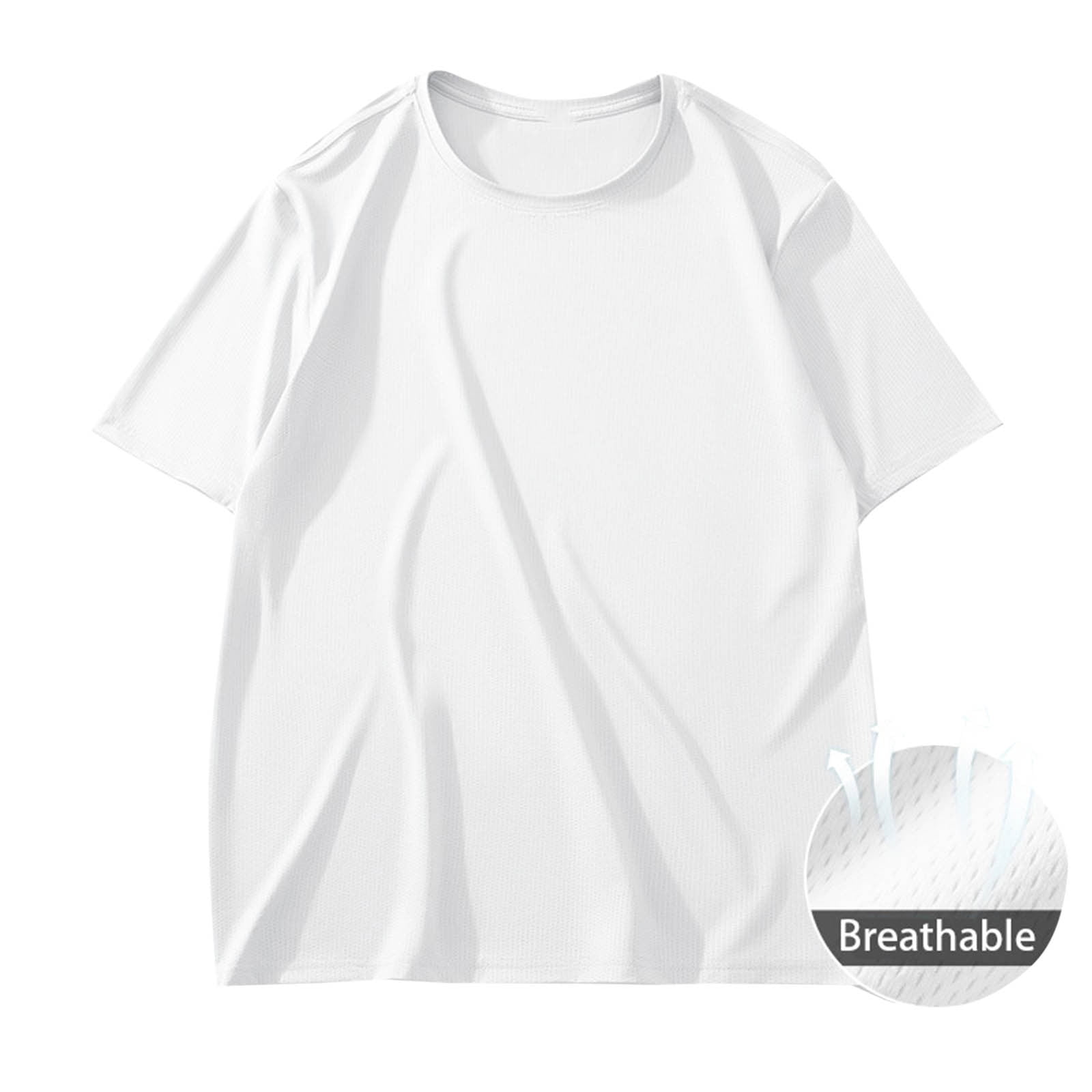 Wyobmus Men's T-Shirts Plus Size Crewneck Lightweight Loose Fit Half ...