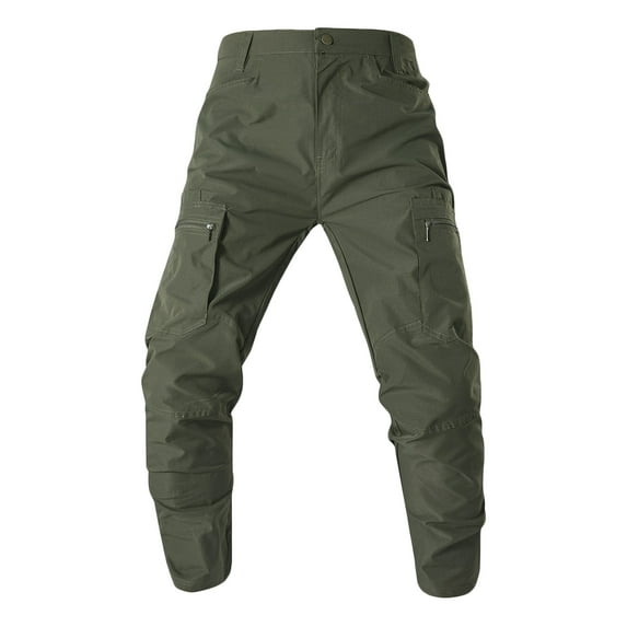Wyobmus Men's Tactical Pants Solid Ripstop Cargo Pants, Lightweight Quick Drying Hiking Pants Olive Green