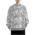 thumbnail image 1 of Wyobmus Men's Tie Dye Sweatshirt Long Sleeve Round Neck Pullovers Lightweight Soft Basic Sweatshirts Gray, 1 of 1