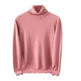 thumbnail image 1 of Wyobmus Men's Turtleneck Sweaters Casual Slim Fit Basic Tops Knitted Lightweight Pullover Solid Sweaters B-Pink, 1 of 6