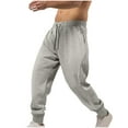 thumbnail image 1 of Wyobmus Men's Twill Sweatpants Closed Bottom Athletic Pants Solid Color Drawstring Elastic Waist Casual Joggers Gray, 1 of 6