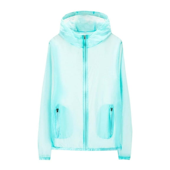 Wyobmus Men's Upf 50+ Sun Protection Lightweight Hoodie Summer Outdoor Long Sleeve Spf Uv Shirt Casual Solid Breathble Fishing Running Shirt Sky Blue