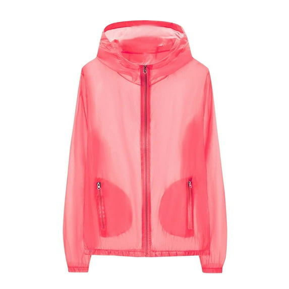 Wyobmus Men's Upf 50+ Sun Protection Lightweight Hoodie Summer Outdoor Long Sleeve Spf Uv Shirt Casual Solid Breathble Fishing Running Shirt Watermelon Red