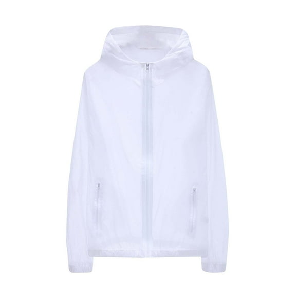 Wyobmus Men's Upf 50+ Sun Protection Lightweight Hoodie Summer Outdoor Long Sleeve Spf Uv Shirt Casual Solid Breathble Fishing Running Shirt White