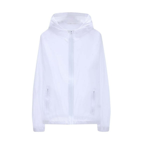 Wyobmus Men's Upf 50+ Sun Protection Lightweight Hoodie Summer Outdoor Long Sleeve Spf Uv Shirt Casual Solid Breathble Fishing Running Shirt White