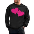 thumbnail image 1 of Wyobmus Men's Valentine'S Day Printed Sweatshirts Casual Long Sleeve Round Neck Base Hoodie A-Black, 1 of 6