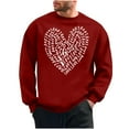 thumbnail image 1 of Wyobmus Men's Valentine'S Day Printed Sweatshirts Casual Long Sleeve Round Neck Base Hoodie B-Red, 1 of 5