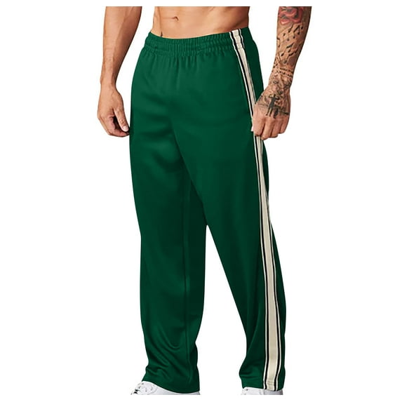 Wyobmus Men's Wide Leg Loose Sweatpants Stretch Waist Y2K Drawstring Workout Sports Pants Green